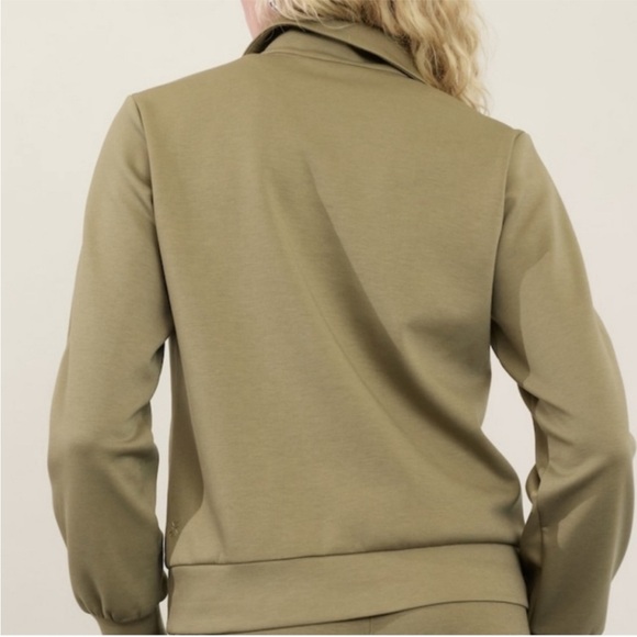Athleta Allure 1/4 Zip Sweatshirt In Olive Branch - Picture 2 of 6